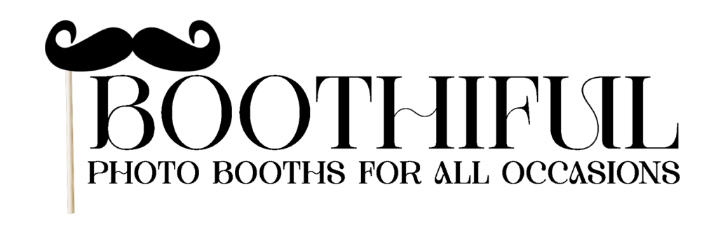 Boothifull logo, a moustache on a stick over the wording Boothifull photo booths for all occasions