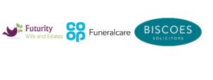 list of logos including futurity wills, co op funeral care and biscoes solicitors